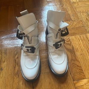 Balenciaga white cut out boots